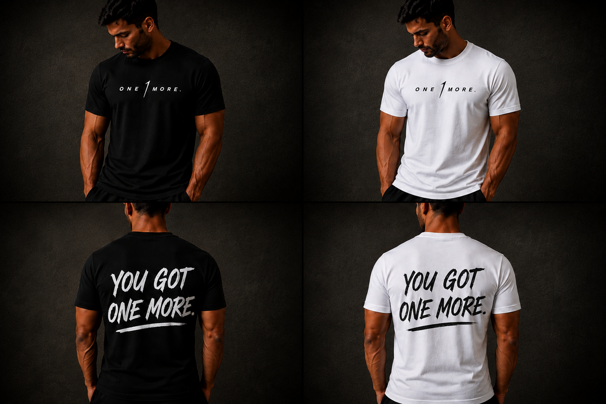 You Got One More tee in black and white, front and back